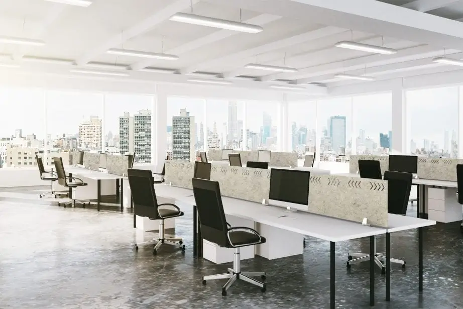 A modern, open-plan office space.