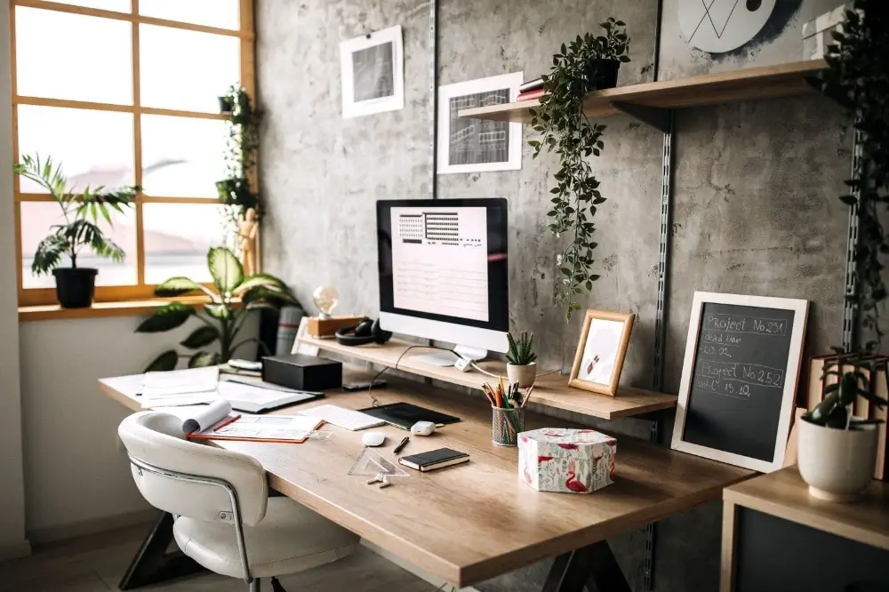 A small but productive office workspace.